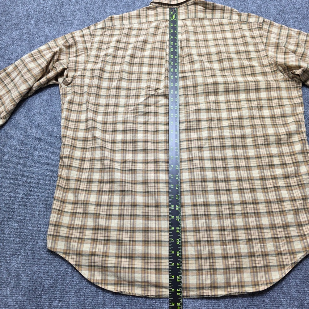 Ralph Lauren Blake Shirt Mens XL Tan Brown Plaid Long Sleeve Button Down Cotton - Picture 10 of 12